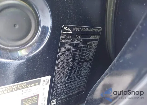 2019 Jaguar F-Pace 25T Premium из США, поврежденный, VIN SADCJ2FX9KA395243